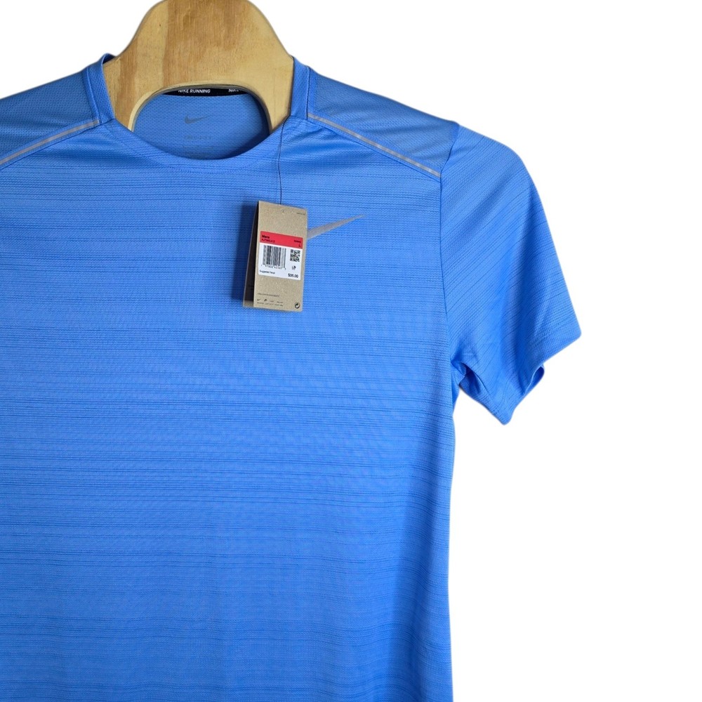Nike Running Dri-FIT Mens Blue Short Sleeve Training TShirt Size Large NEW