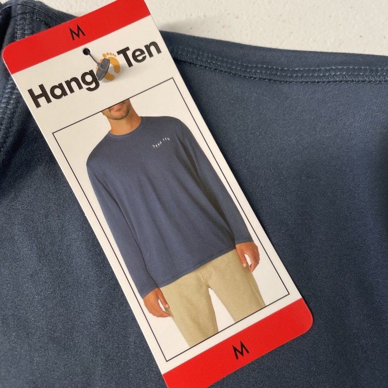 HANG TEN Mens Long Sleeve Sun Tee Shirt UV PROTECTION UPF 50 BLUE Outdoor MEDIUM gallery