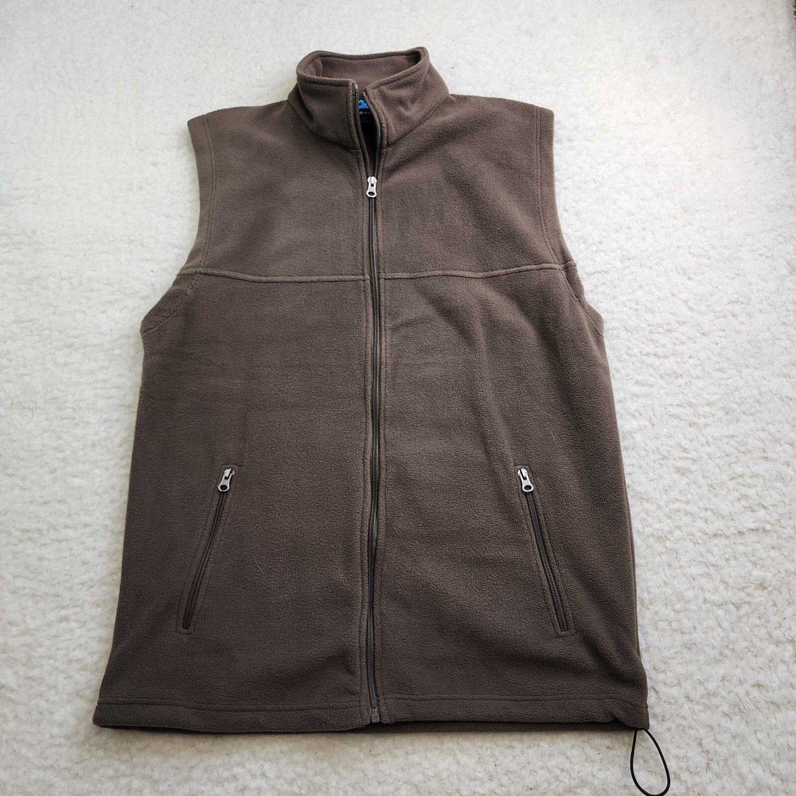 Tri-Mountain Fleece Vest Men Medium Brown Full Zip Pockets Cinch Waist Outdoor gallery