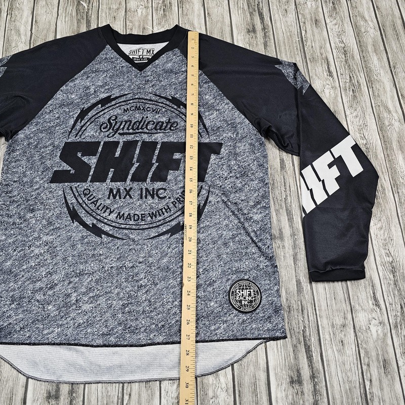 Shift MX Shirt Mens M Gray Ride Club Long Sleeve V-Neck Polyester Jersey gallery