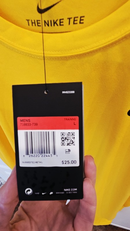 Nike Dri-FIT The Nike Tee Men's Large Tour Yellow Training Athletic Shirt NWT gallery