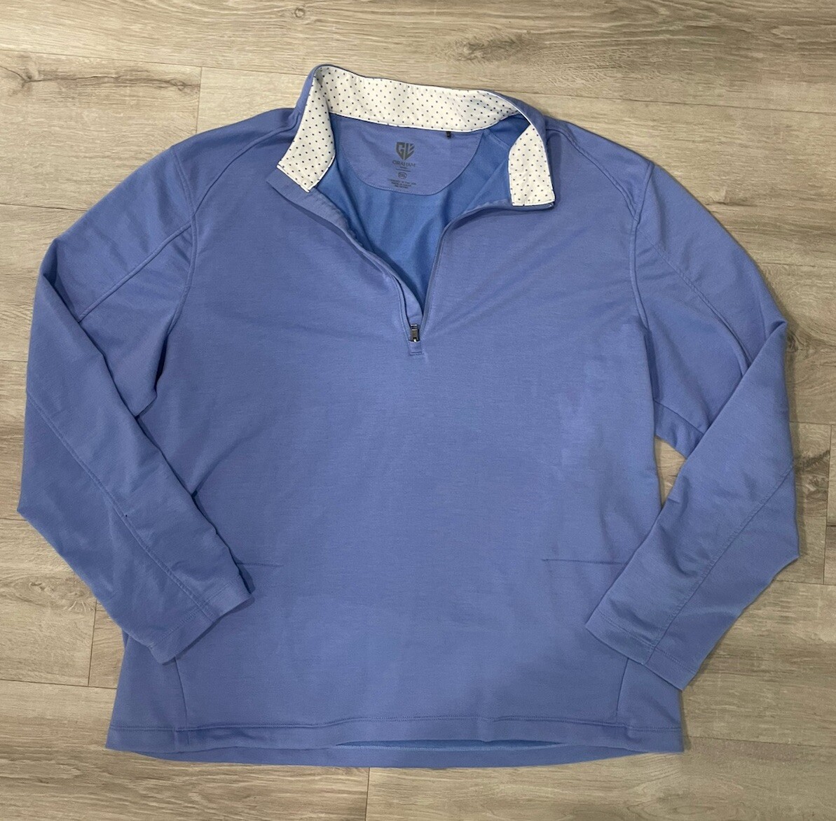 Graham Luxe Porter 1/4 Zip Pullover Men's 2XL Light Blue Performance Rayon Golf gallery