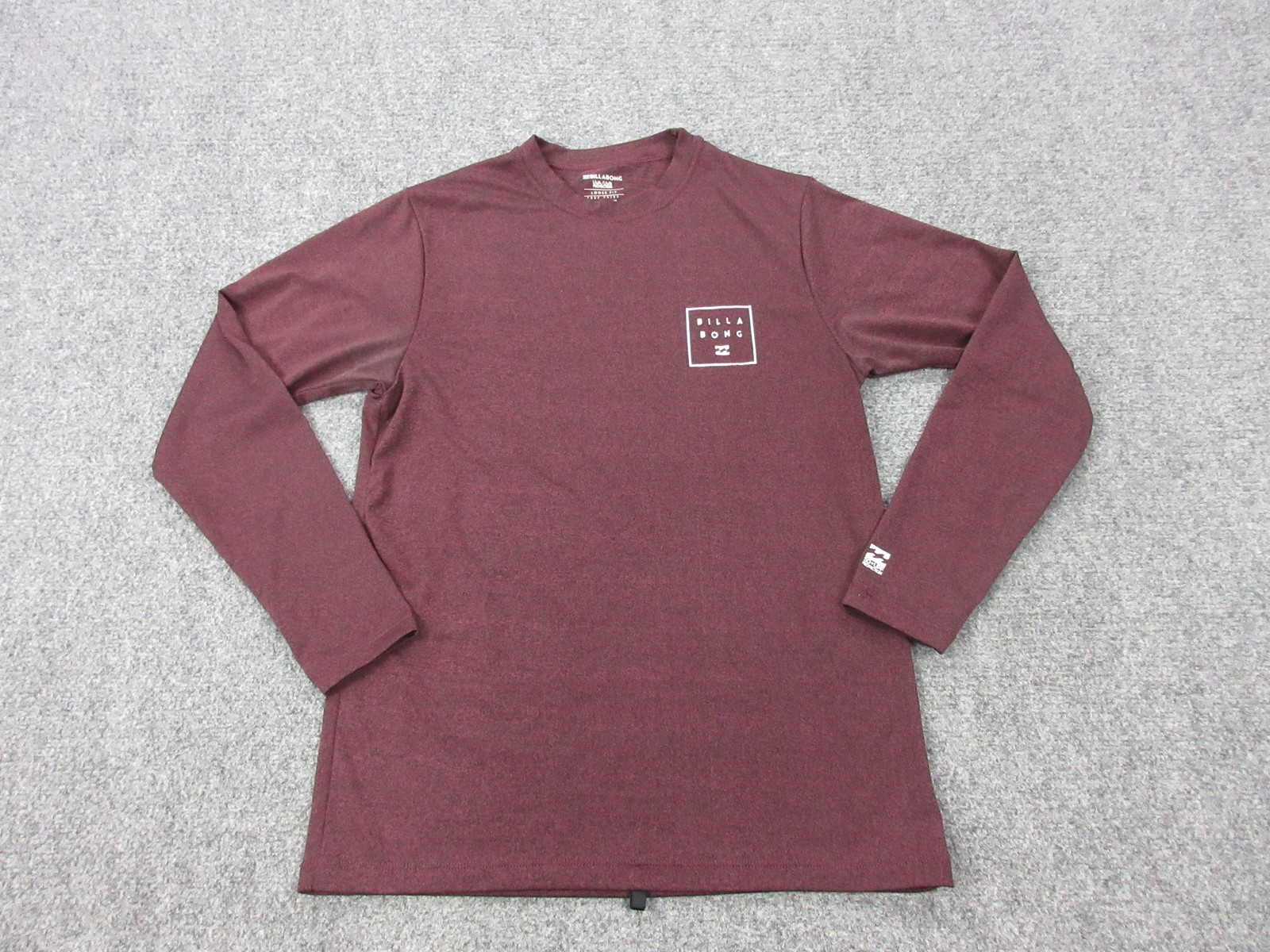 Billabong Surf Shirt Mens Small Red Long Sleeve UPF 50+ UV Protection Top gallery