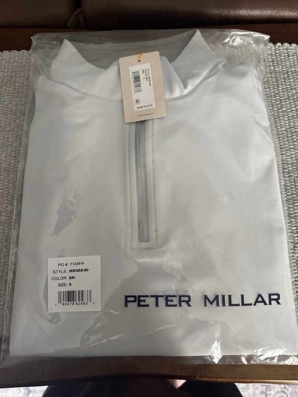 Peter Millar Size Small Perth Performance Quarter-Zip, British Grey, NWT, $140 gallery