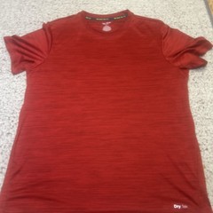 Tek Gear Mens L Dry TEK T-Shirt Dark Red Poly Knit Crewneck