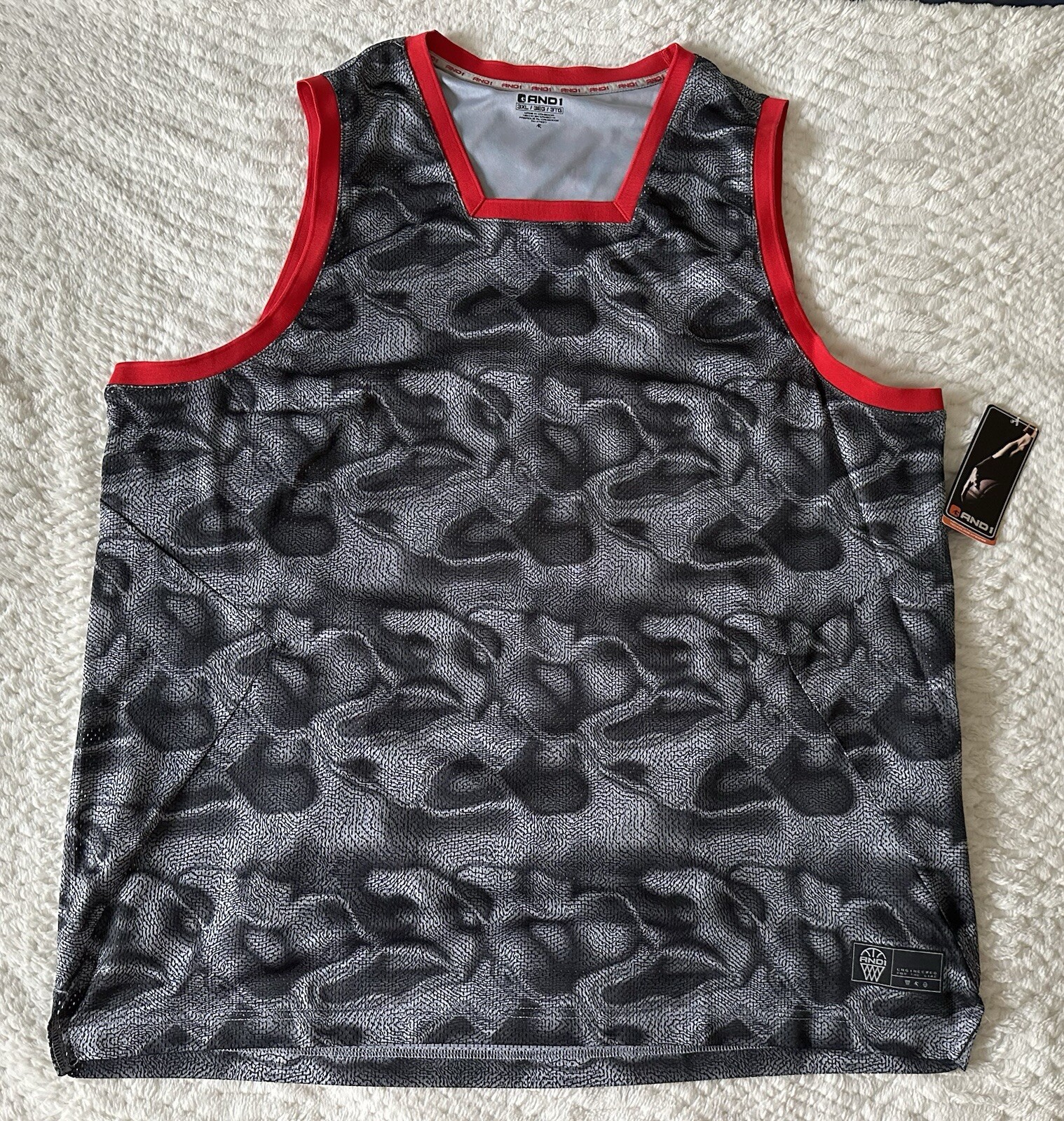 AND1 Sleeveless Men Size 3XL Shirt Grey Red gallery