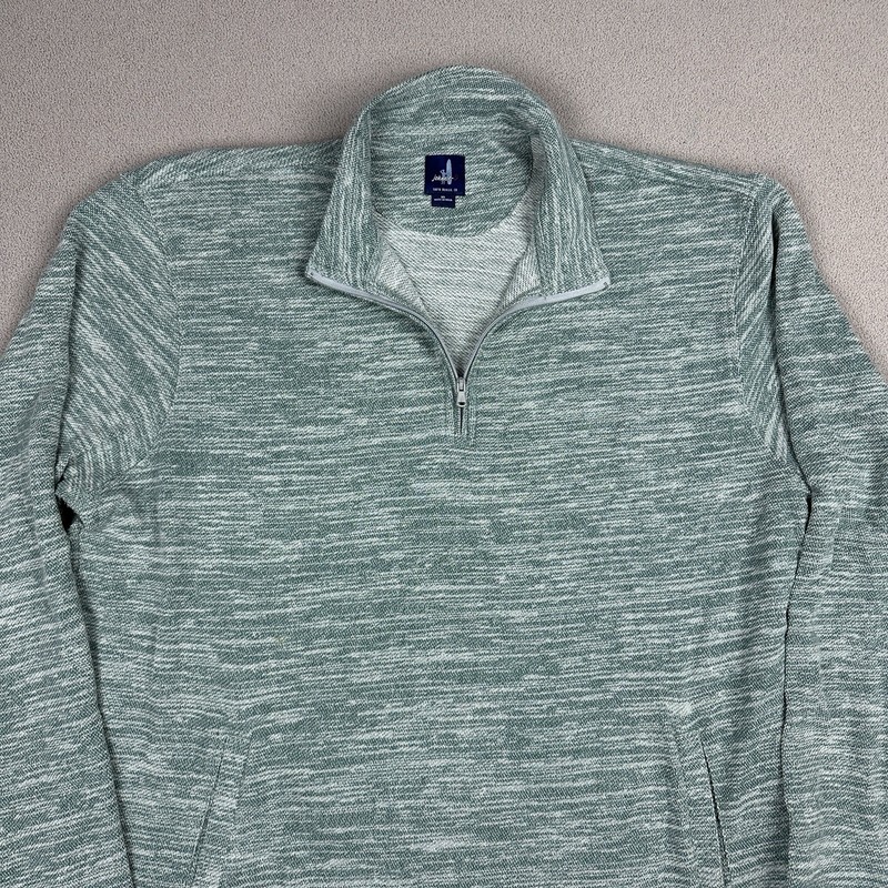 Johnnie-O Mickey Heather Green 1/4 Zip Knit Pullover Iguana Cotton/Poly Mens XL gallery