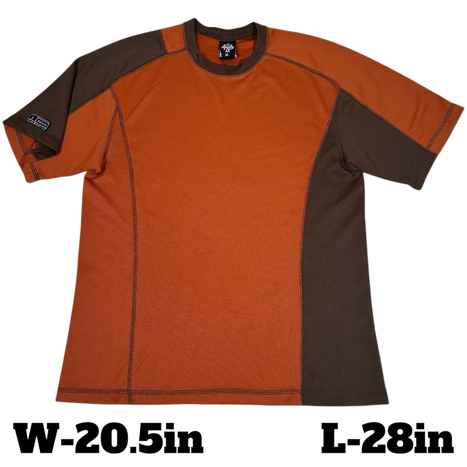 Vintage USA Made prAna Breathable Athletic Short Sleeve Tee Shirt Orange Size XL gallery