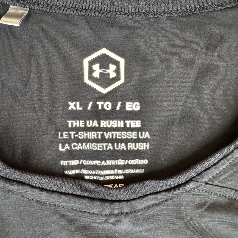 Under Armour UA Rush Shirt Mens Xl Black HeatGear Celliant Performance Active gallery