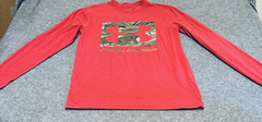 Under Armour Shirt Men’s Small Red Heat Gear Camo Long Sleeve Stretch Hunting
