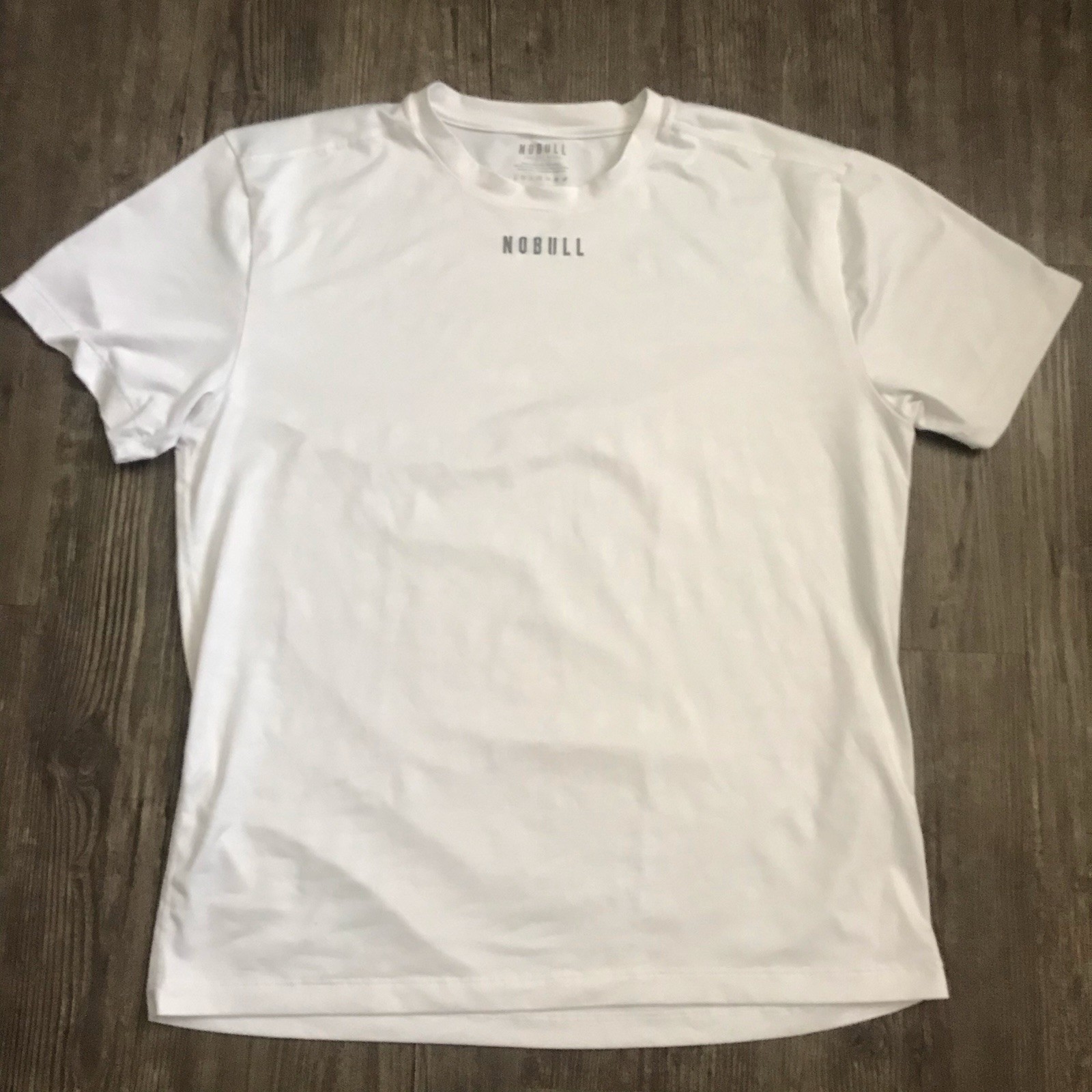 NOBULL Horns Performance Shirt Mens LARGE White Camo Athletic Gym Stretch gallery