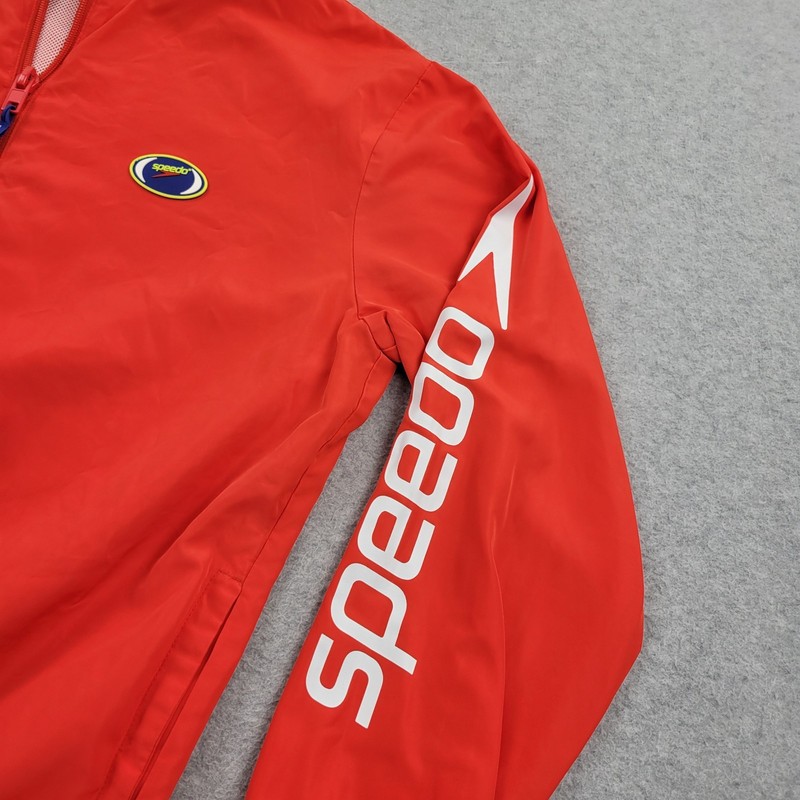 Speedo Forever 21 1/4 Zip Pullover Mens Small Orange Performance Graphic Retro gallery