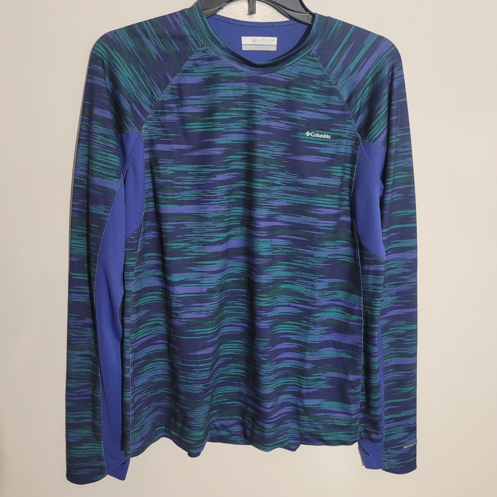 Columbia Men's Omni-Wick Long Sleeve Performance Shirt Blue Green Purple Size... gallery