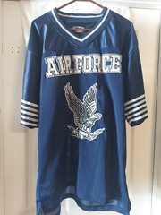 JWM Jersey Men Large Blue Uninted States Air Force Football Style Military Shirt