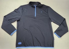 Druids Mens 1/4 Zip Pullover Top Activewear XL Black W/ Blue Trim