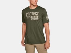 Under Armour Mens Freedom Protect This House T-Shirt 1333353 Marine OD Green 390