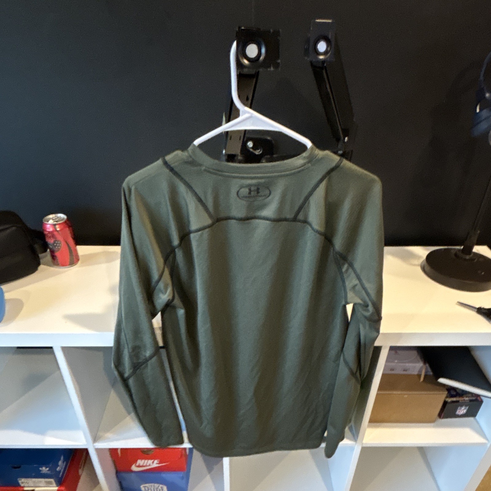Under Armour ColdGear Men's Green Long Sleeve Compression Crew Neck Pullover M gallery
