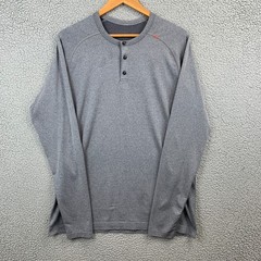 Mens Lululemon Metal Vent Tech Long Sleeve Henley Shirt Size Large Gray