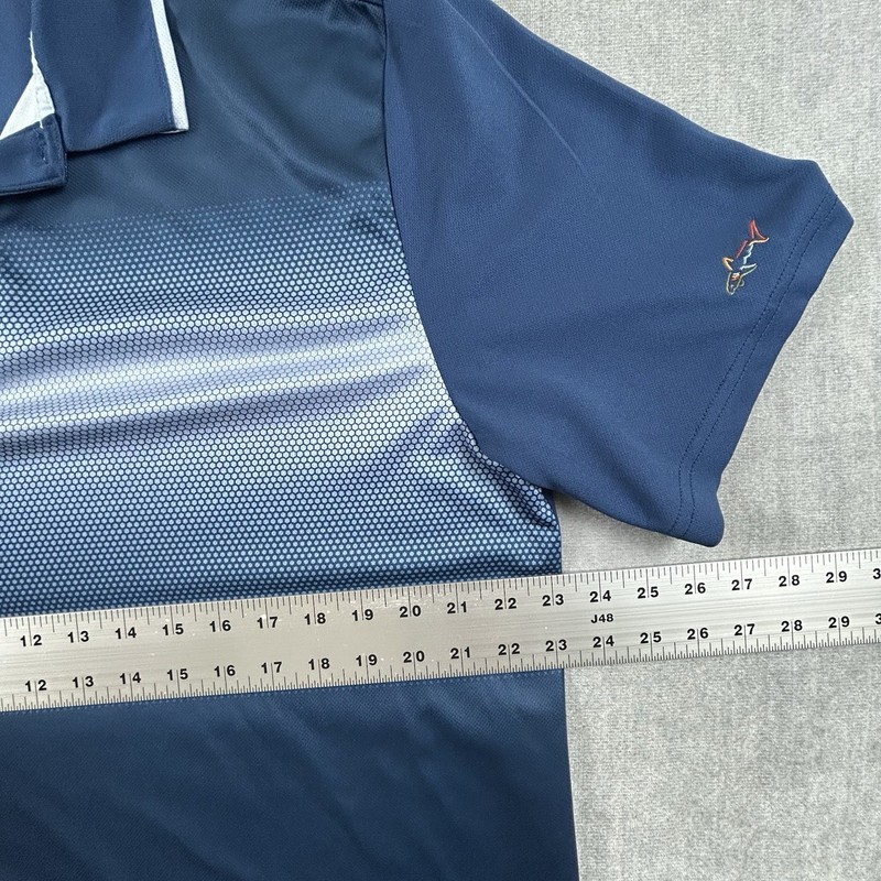 Greg Norman For Tasso Elba Play Dry Polo Mens Large Blue Short Sleeve Golf Shirt gallery