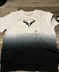 NWT Black & White Ombré Rafa Nadal Bull Logo T, Nike Authentic Merch, Size XXL