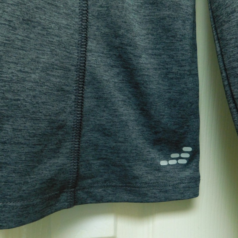 BCG Pullover 1/4 Zip Activewear Charcoal Gray L/S Thumb Holes Jersey Knit Mens L gallery