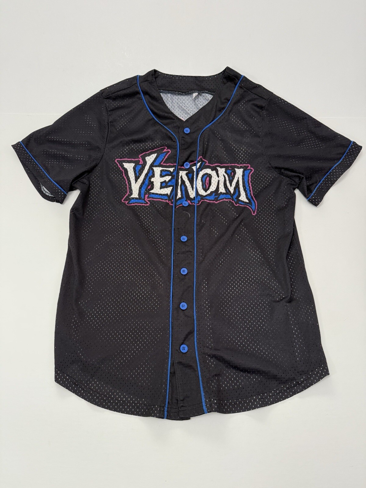 Venom Baseball Jersey Marvel Comics Mens Medium Black Graphic On Both Sides gallery