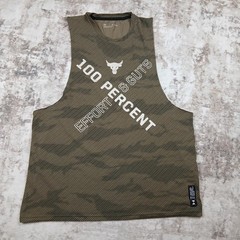 Under Armour The Rock Iron Paradise Tank Top Mens XL Green Camouflage Sleeveless