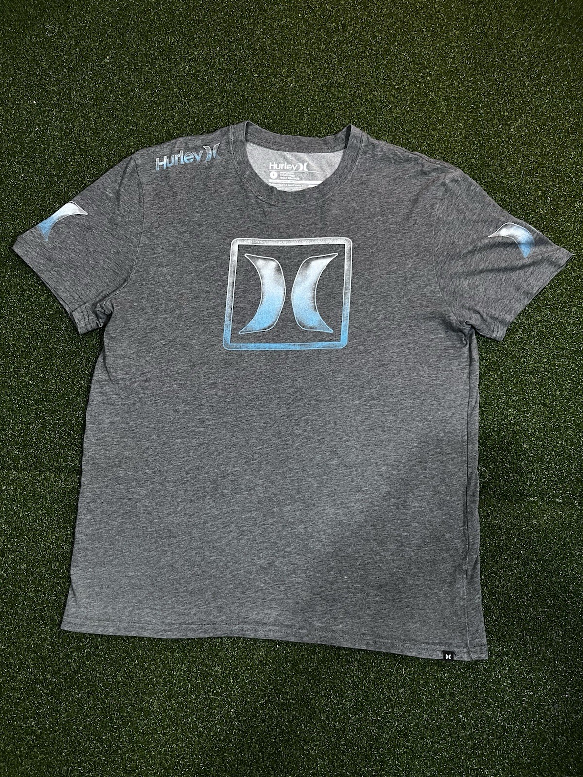Hurley Shirt Mens Large Gray Logo Nike Dri-fit Skate Surf Grunge Performance gallery