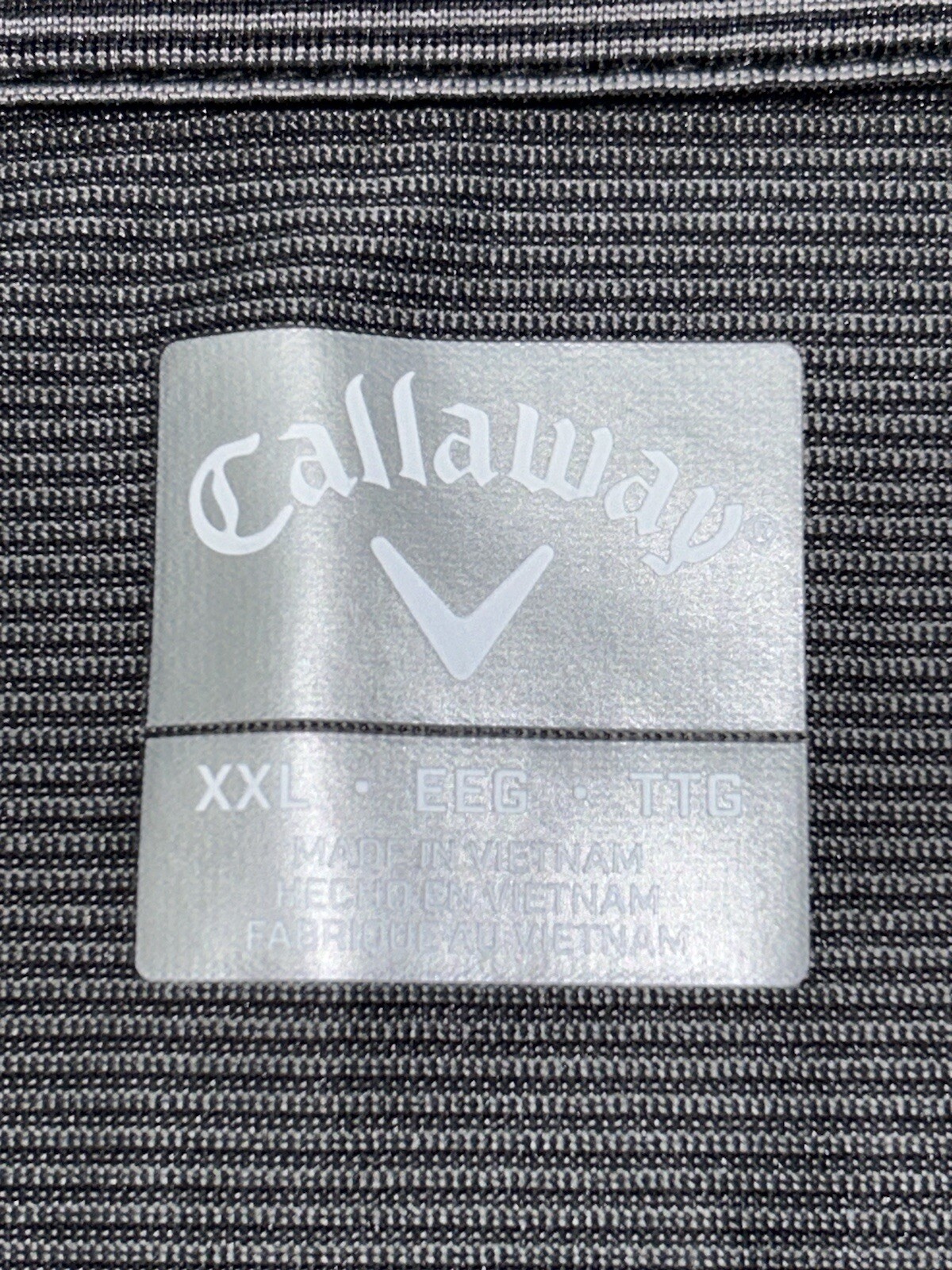 Callaway Performance Stretch Golf Polo Shirt Striped Gray Mens Sz 2XL XXL gallery