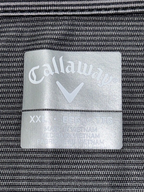 Callaway Performance Stretch Golf Polo Shirt Striped Gray Mens Sz 2XL XXL gallery
