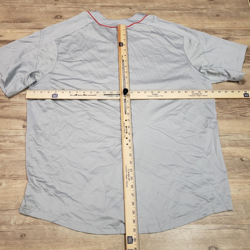 Nike Dri-FIT Shirt Jersey Mens 3XL Gray Button Front Baseball Raglan 818542-053 gallery