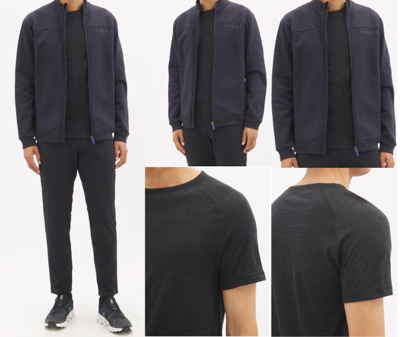 FALKE ESS mens wool silk raglan sleeve silk jersey T-shirt shirt top cool S gallery