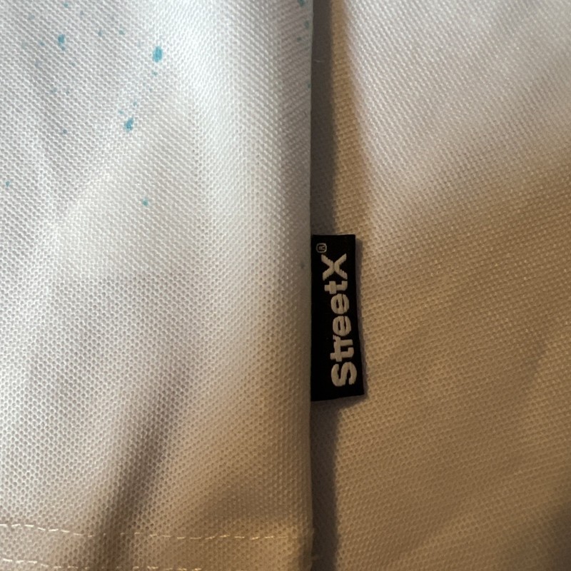 Streetx Athletics Men’s Xl Polo 1/4 Zip Retro White Blue Green Blk. gallery