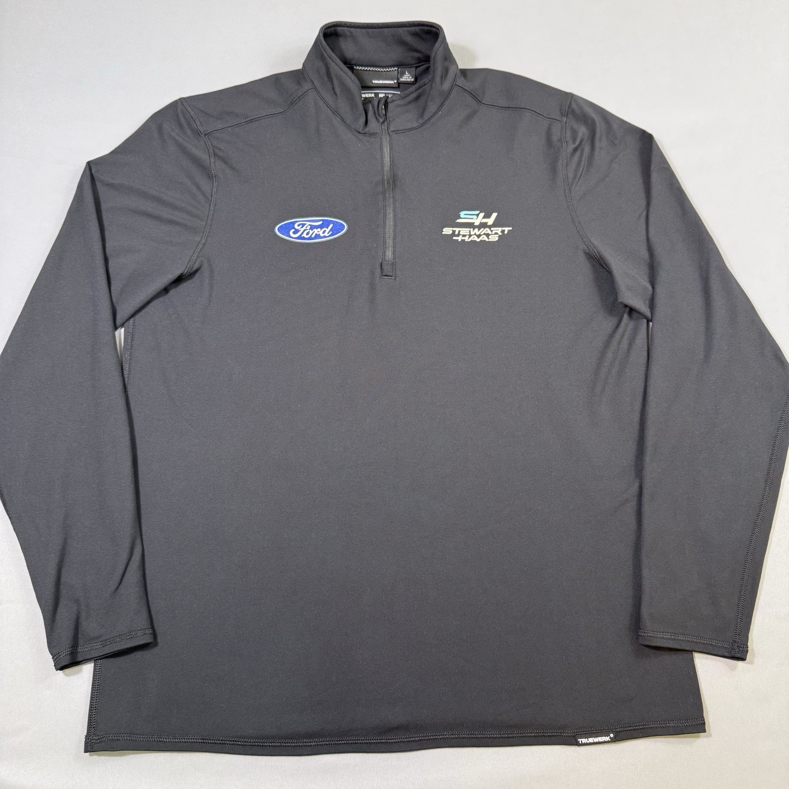 Truewerk B2 Quarter Zip Pullover Mens Large Black Performance Ford Stewart Haas gallery