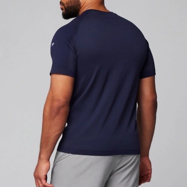 Fabletics Mens XL Navy Blue Short Sleeve Performance Training Shirt gallery