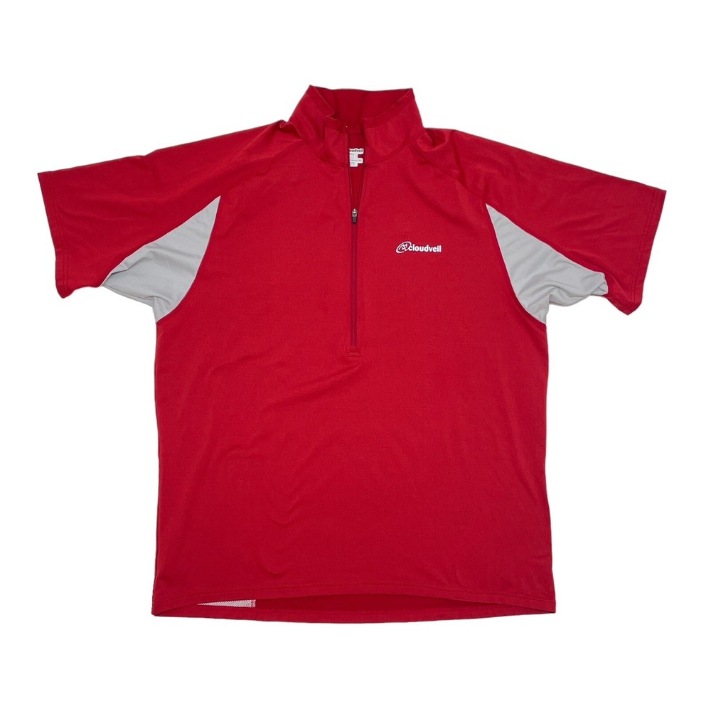 Cloudveil Short Sleeve Pullover Men’s Size Large Red Half Zip Shirt Hiking Base