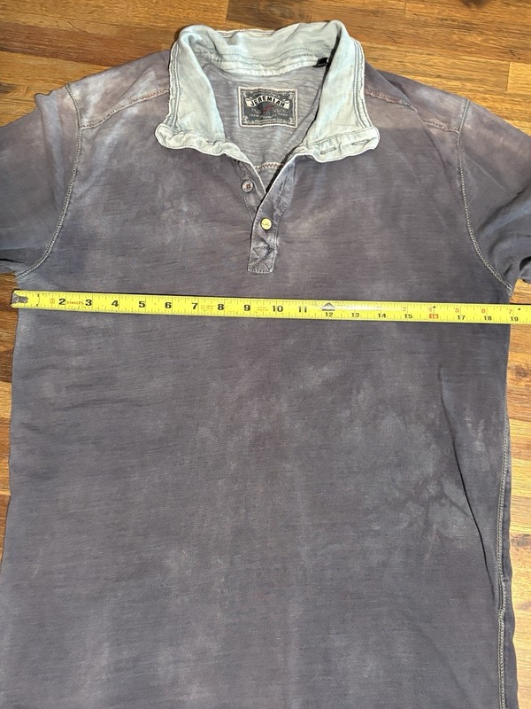 Jeremiah Pullover Shirt Men’s Size Medium Long Sleeve 1/4 Button Distressed Blue gallery