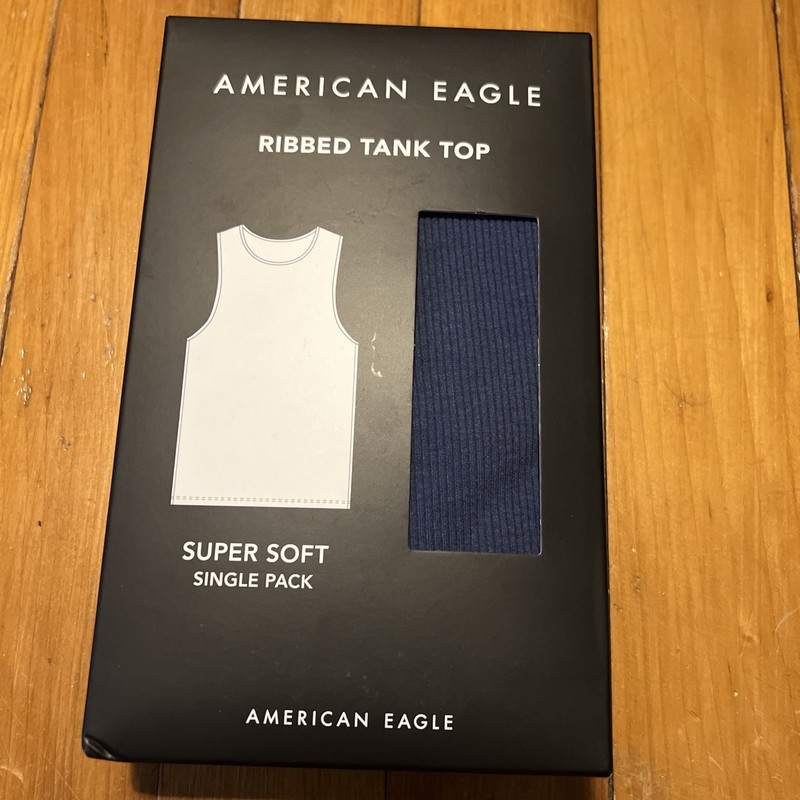 American Eagle Outfitters-Size LARGE -Men’s SOFT Tank Top-Ribbed-BLUE NIB gallery