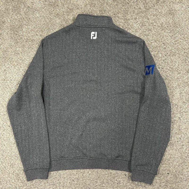 Footjoy Quarter Zip Sweater Mens Medium Gray Golf Performance Pullover 1/4 Zip gallery