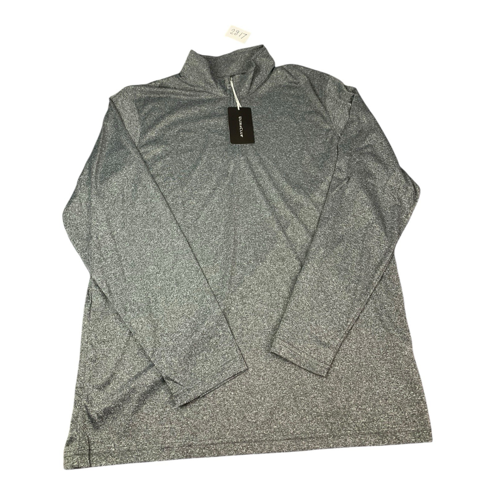 Ultra Club Mens 1/4 Zip Pullover Heather Gray Moisture Wicking Size XL New gallery