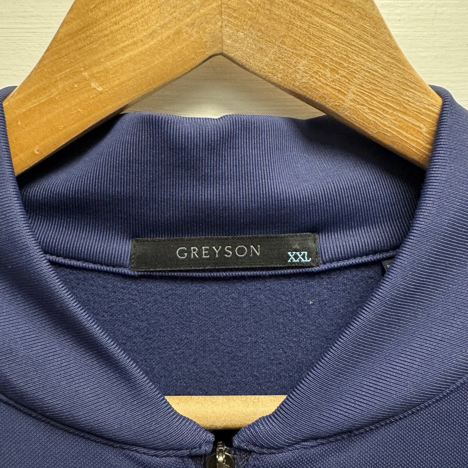 Greyson Men's Size XXL Navy Blue 1/4 Zip Performance Golf Pullover CCM Logo euc gallery