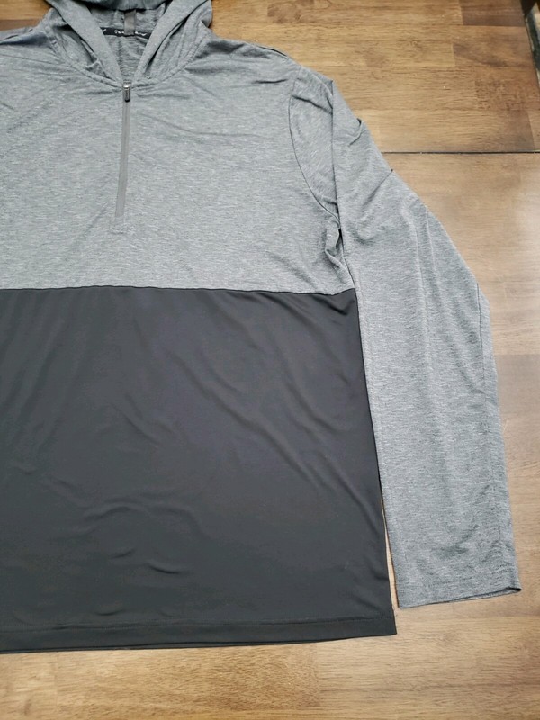Gaiam Men's 1/4 Zip Activewear Colorblock Long Sleeve Hoodie Pullover Sz XL gallery