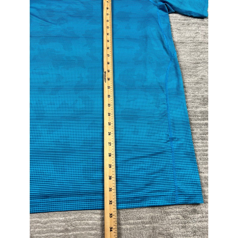 Under Armour Shirt Mens 3XL Blue HeatGear Striped Short Sleeve Athletic Training gallery