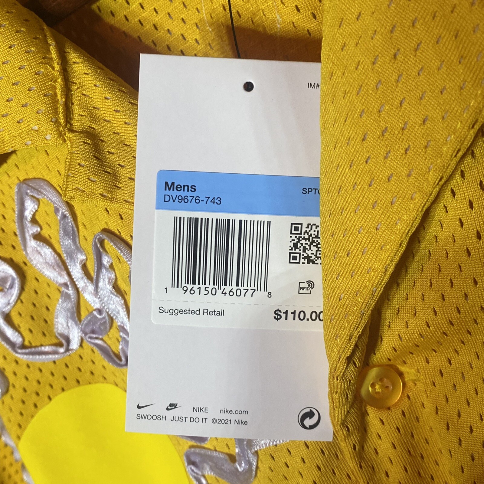 Nike Uphoria Button Up Mesh Short Sleeve Shirt DV9676-743 Yellow Men's Sz: M gallery