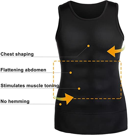 Men's Compression Shirt Slimming Body Shaper Vest Workout Tops Abs Abdomen Tank gallery