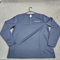 Snap-on Shirt Mens XL Blue Long Sleeve Henley Performance Workwear Logo Tee