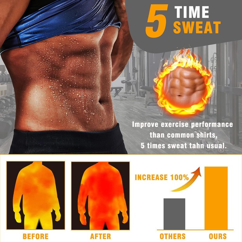 Men Neoprene Sauna Sweat Vest Shapewear Body Shaper Waist Trainer Fat Burner Top gallery