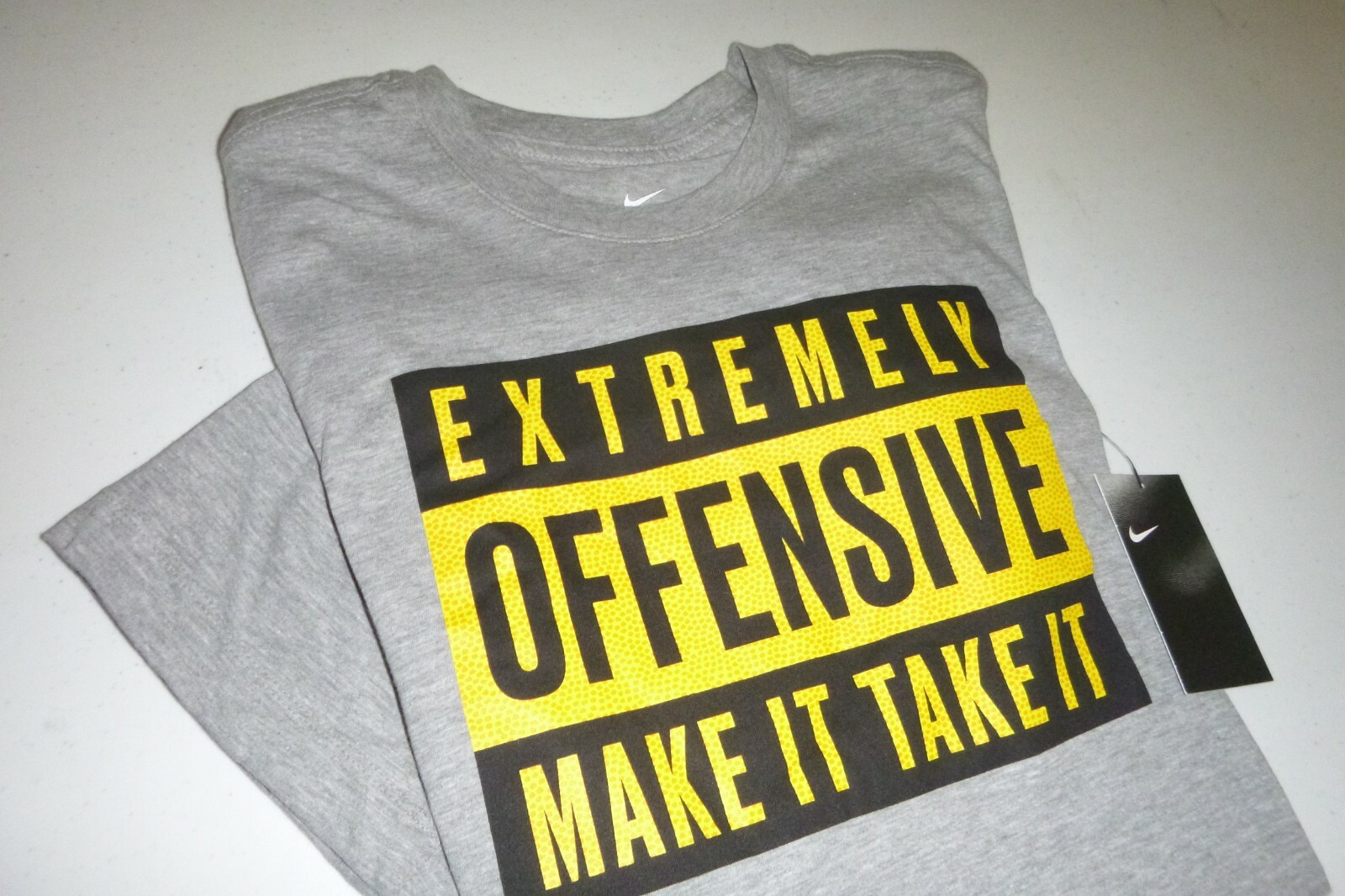 nike mens basketball standard fit crew neck soft knit graphic t-shirt sz:Sm-gray gallery