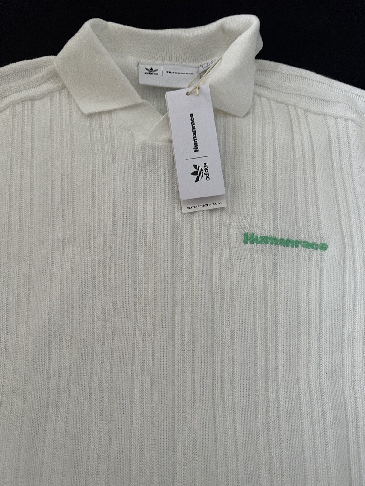 Adidas Pharrell Williams Knit Long Sleeve Jersey Cloud White Men Sz S New HZ8138 gallery
