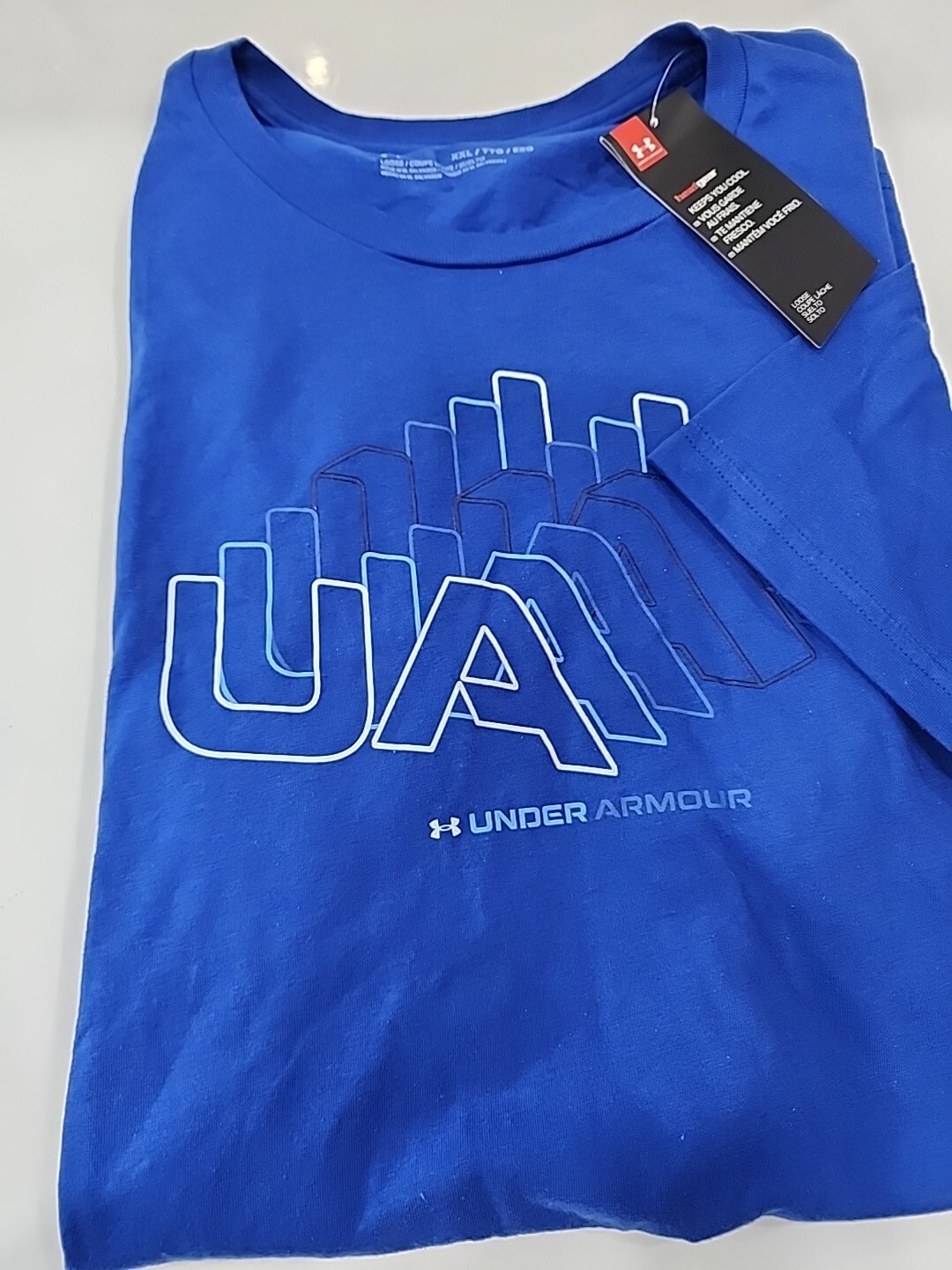 NEW Under Armour Mens STACKED Team Issue Wordmark Graphic Sportstyle T-Shirt LG gallery